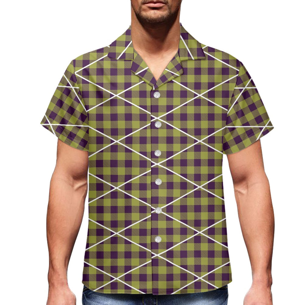 Green Purple Hawaiian Shirt