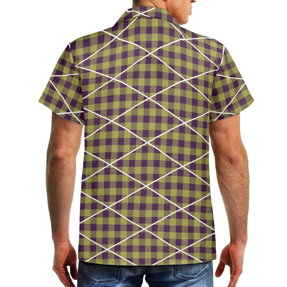 Green Purple Hawaiian Shirt