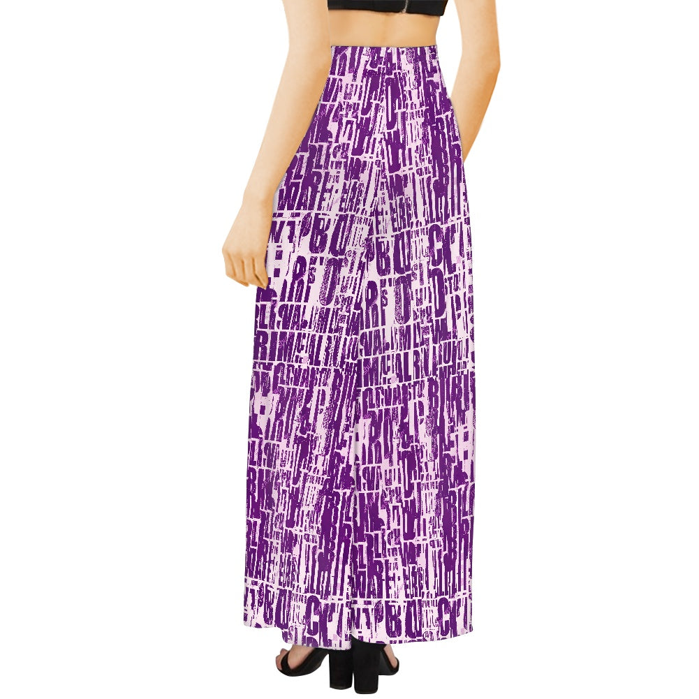 Purple Letter Wide leg pants