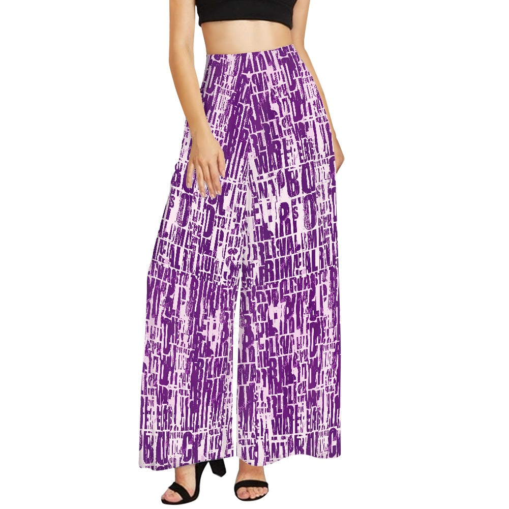 Purple Letter Wide leg pants