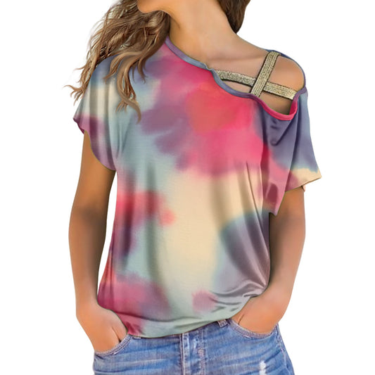 Tie Dye Sequin cross belt top