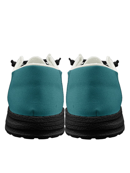 Teal-Black Lace Up Loafers