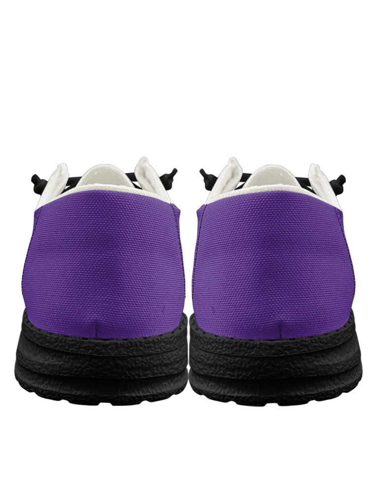 Purple Black Lace Up Loafers