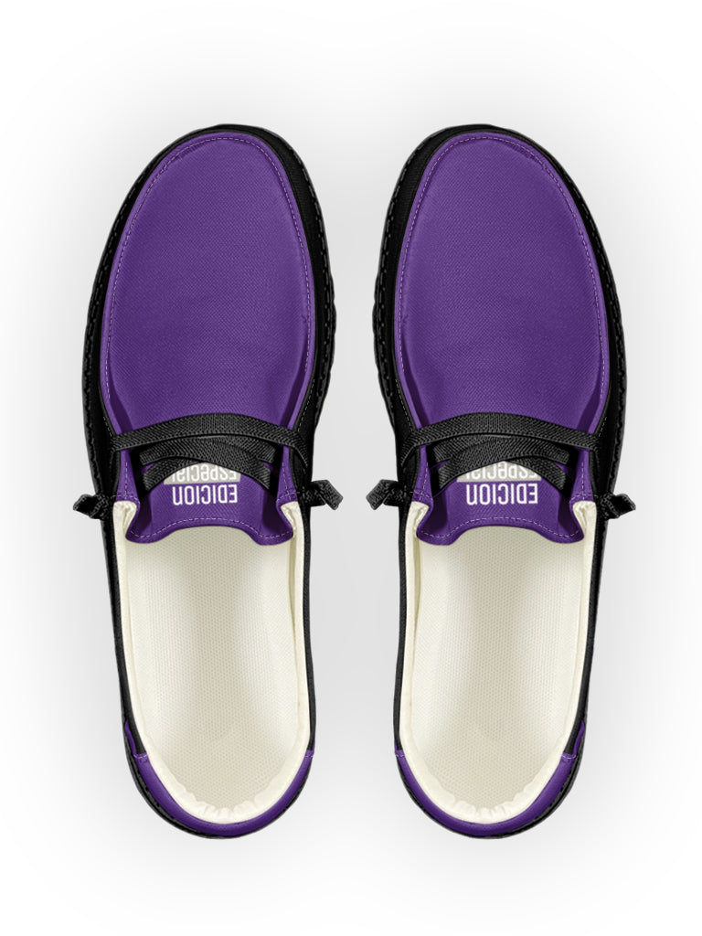 Purple Black Lace Up Loafers