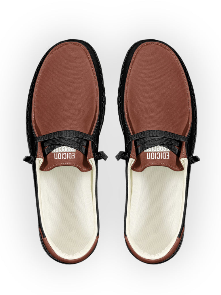 Brown Black Lace Up Loafers