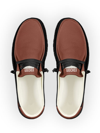 Brown Black Lace Up Loafers