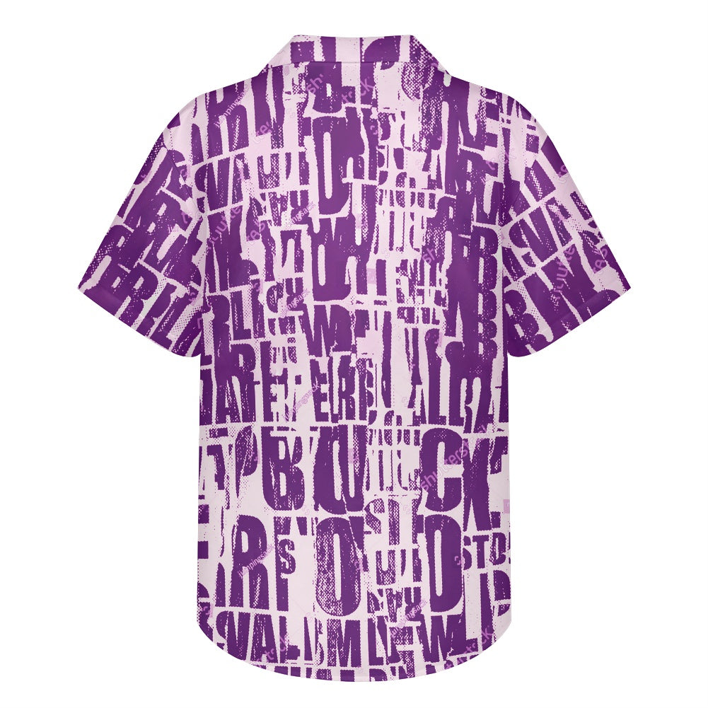 Purple Newspaper Hawaiian shirt