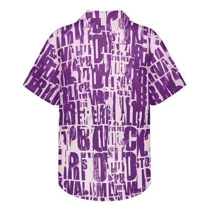 Purple Newspaper Hawaiian shirt