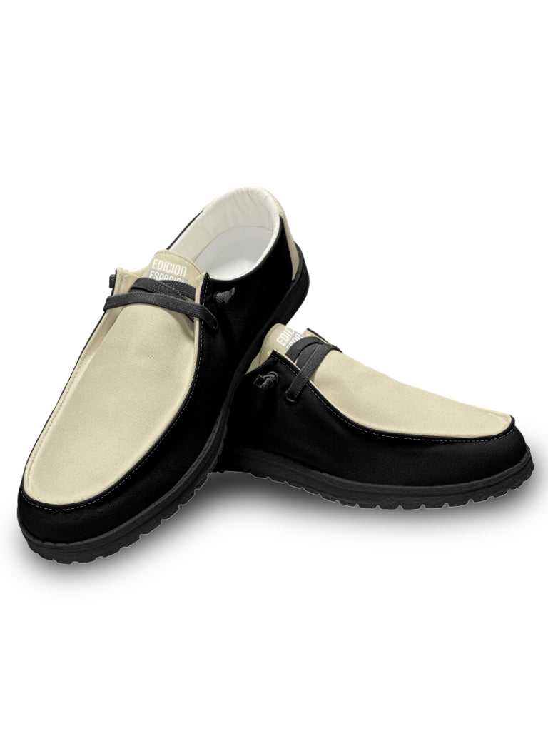 Beige Black Lace Up Loafers — limited edition artist-designed footwear by Edición Especial, Saint Paul MN — image 3