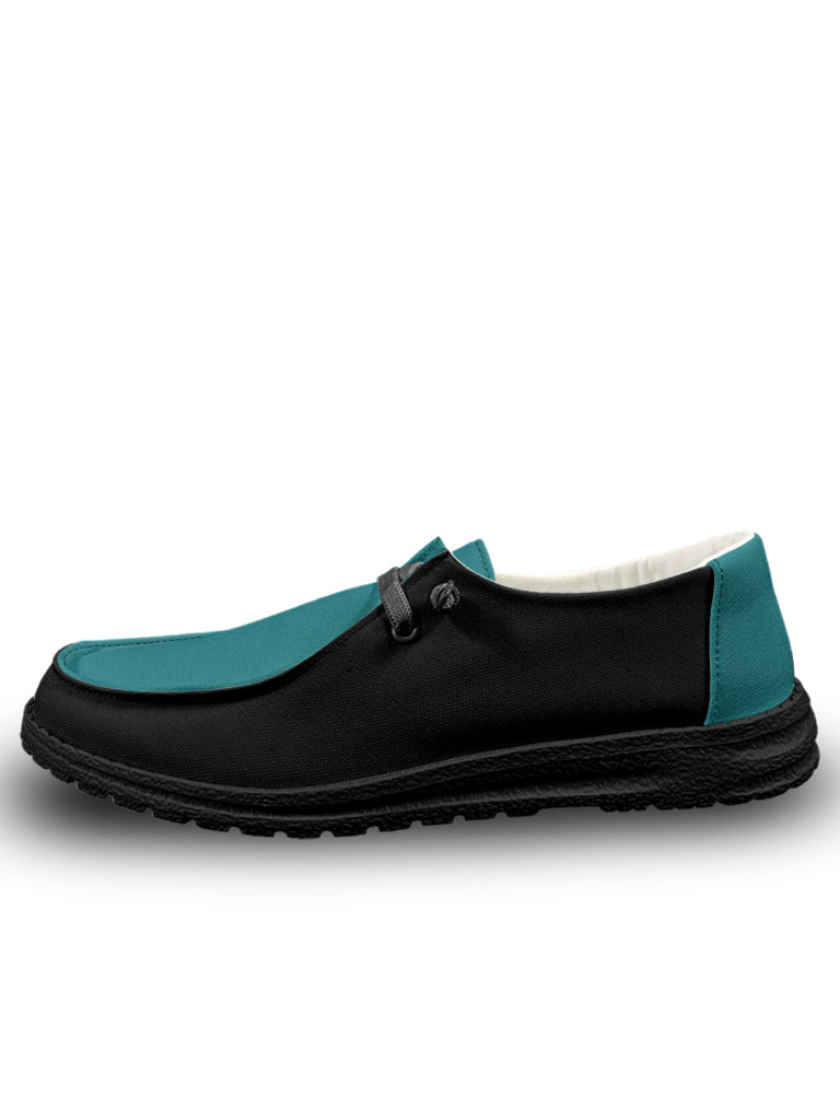 Teal-Black Lace Up Loafers