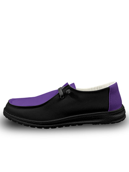 Purple Black Lace Up Loafers