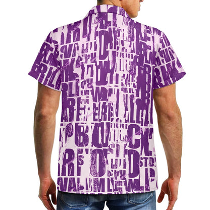 Purple Newspaper Hawaiian shirt