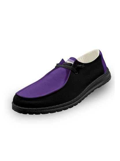 Purple Black Lace Up Loafers