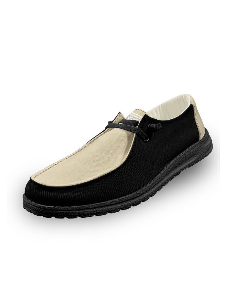 Beige Black Lace Up Loafers — limited edition artist-designed footwear by Edición Especial, Saint Paul MN — image 2