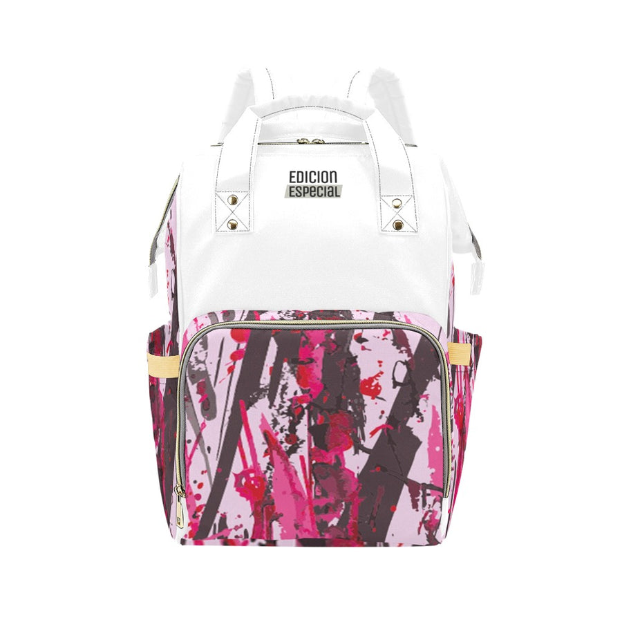 Wild Pink Multi-Function Diaper Backpack — limited edition artist-designed footwear by Edición Especial, Saint Paul MN — image 2