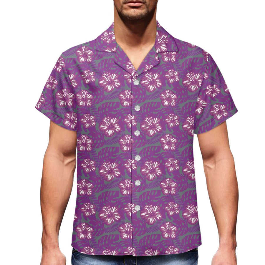 Purple Hibiscos Hawaiian shirt — view 1