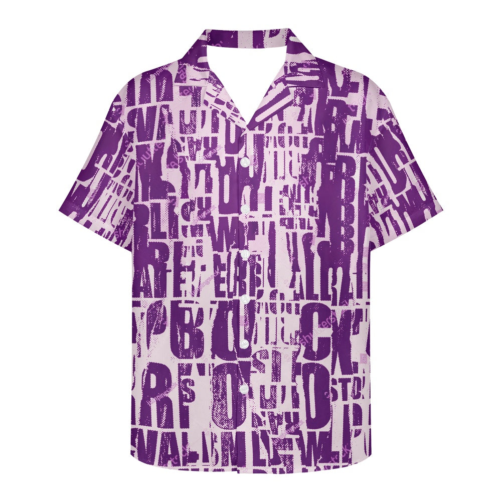 Purple Newspaper Hawaiian shirt