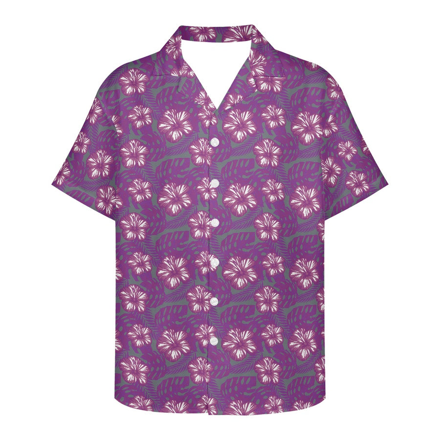 Purple Hibiscos Hawaiian shirt — view 2