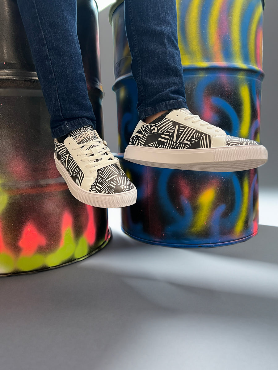 Black and White Sneakers — limited edition artist-designed footwear by Edición Especial, Saint Paul MN — image 1