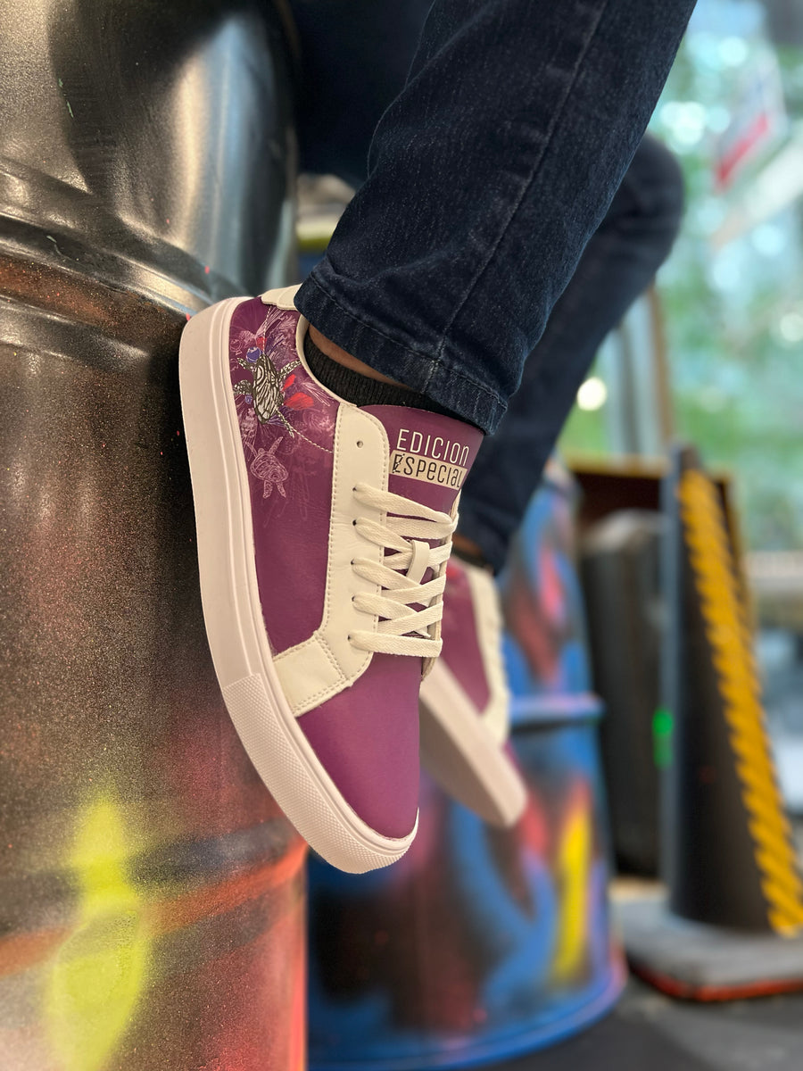 Turtle Purple Sneakers — limited edition artist-designed footwear by Edición Especial, Saint Paul MN — image 1