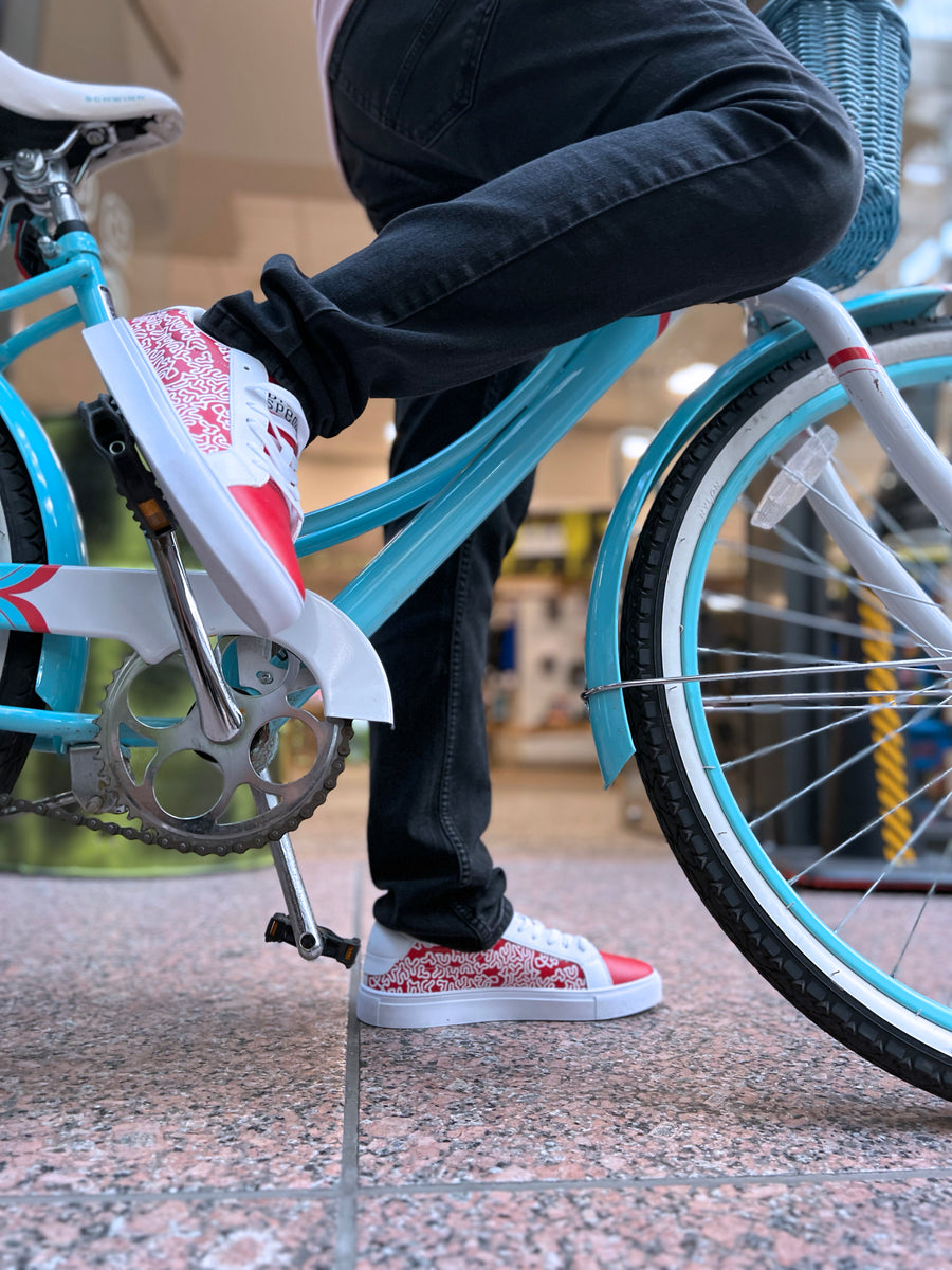 Malasia Red Sneakers — limited edition artist-designed footwear by Edición Especial, Saint Paul MN — image 1