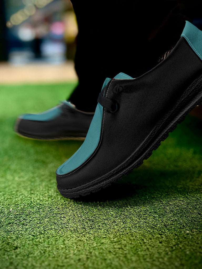 Teal-Black Lace Up Loafers — limited edition artist-designed footwear by Edición Especial, Saint Paul MN — image 1