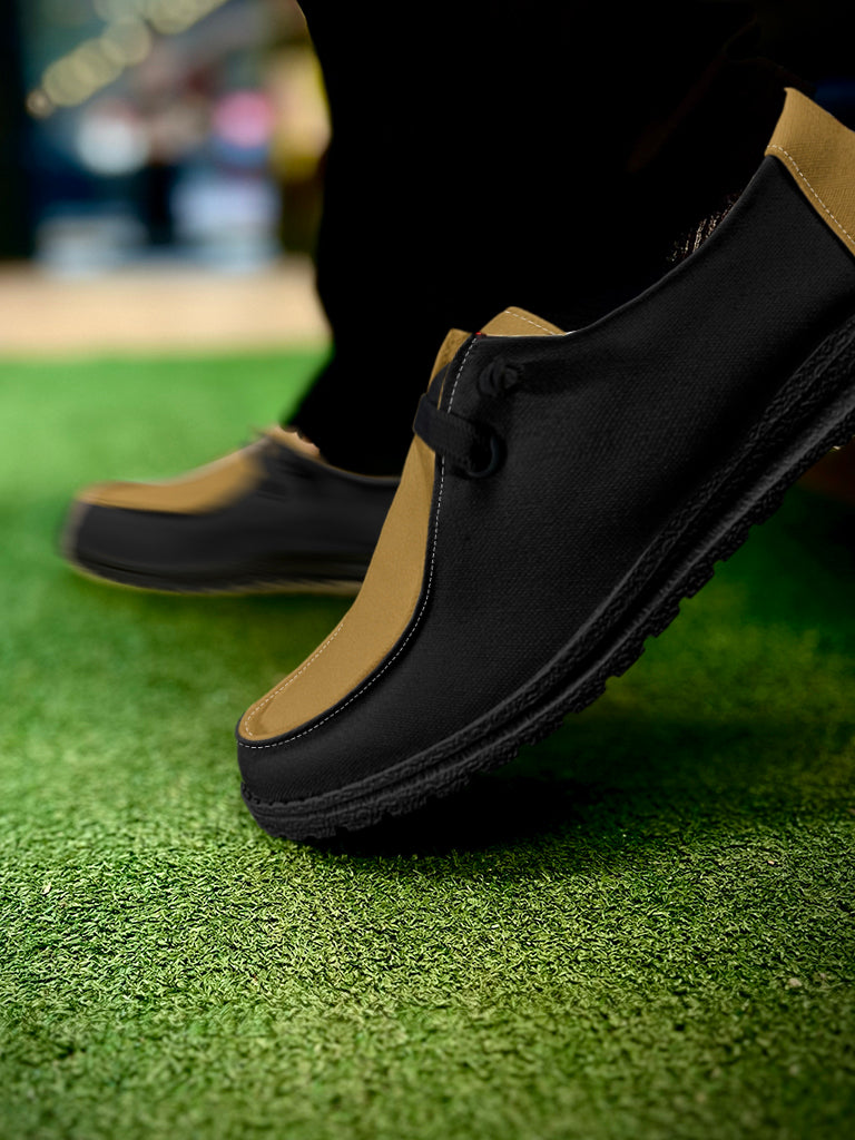 Gold Black Lace Up Loafers — limited edition artist-designed footwear by Edición Especial, Saint Paul MN — image 1