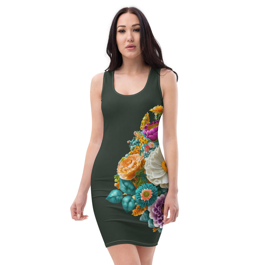 Summer Flowers Bodycon dress — limited edition artist-designed footwear by Edición Especial, Saint Paul MN — image 1