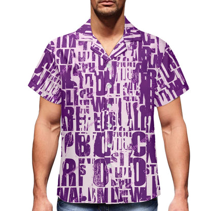 Purple Newspaper Hawaiian shirt