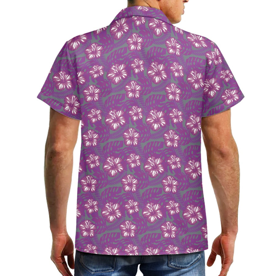 Purple Hibiscos Hawaiian shirt — view 4