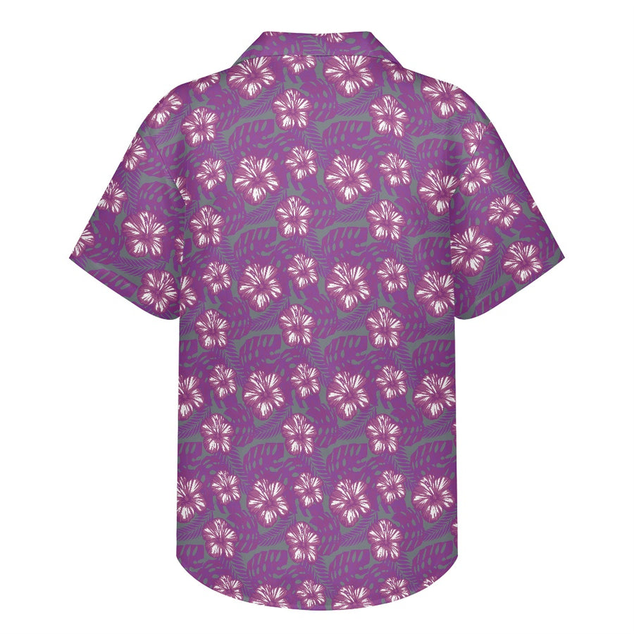 Purple Hibiscos Hawaiian shirt — view 3