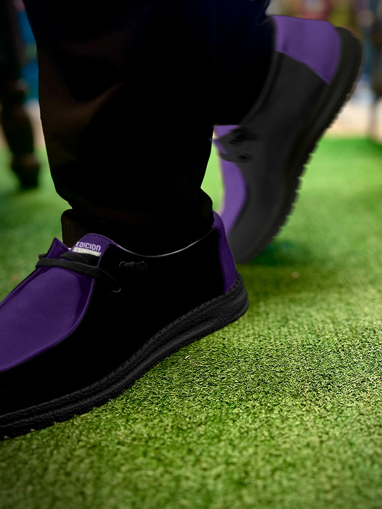 Purple Black Lace Up Loafers — limited edition artist-designed footwear by Edición Especial, Saint Paul MN — image 1
