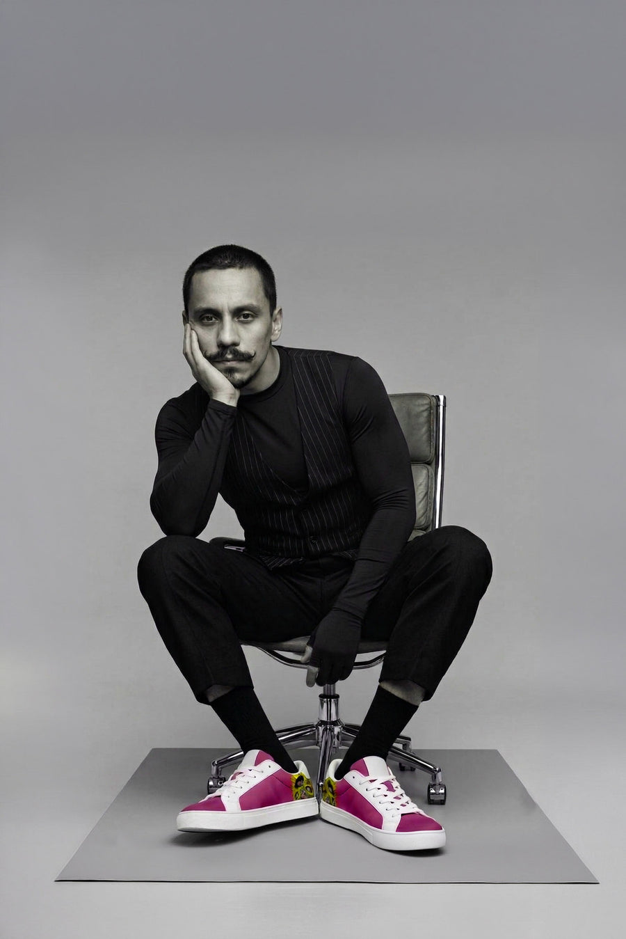 Pink Sunflowers Sneakers — limited edition artist-designed footwear by Edición Especial, Saint Paul MN — image 1