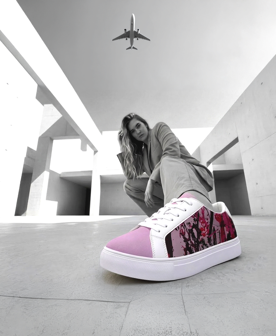 Wild Pink Sneakers — limited edition artist-designed footwear by Edición Especial, Saint Paul MN — image 1