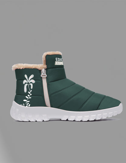 Green winter boots