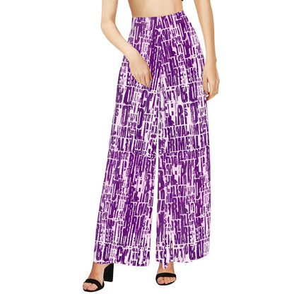 Purple Letter Wide leg pants