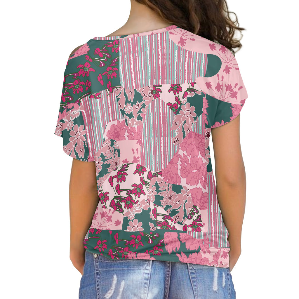 Pink Sequin cross belt top