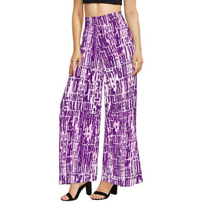 Purple Letter Wide leg pants