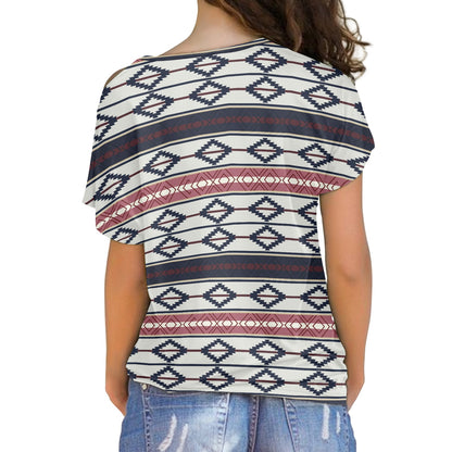 Native America Sequin cross belt top