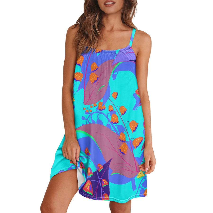Bright Blue Strappy dress — limited edition artist-designed footwear by Edición Especial, Saint Paul MN — image 1