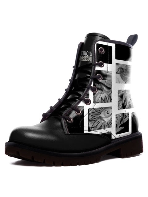 Crazybird Watercolor Boots — limited edition artist-designed footwear by Edición Especial, Saint Paul MN — image 2
