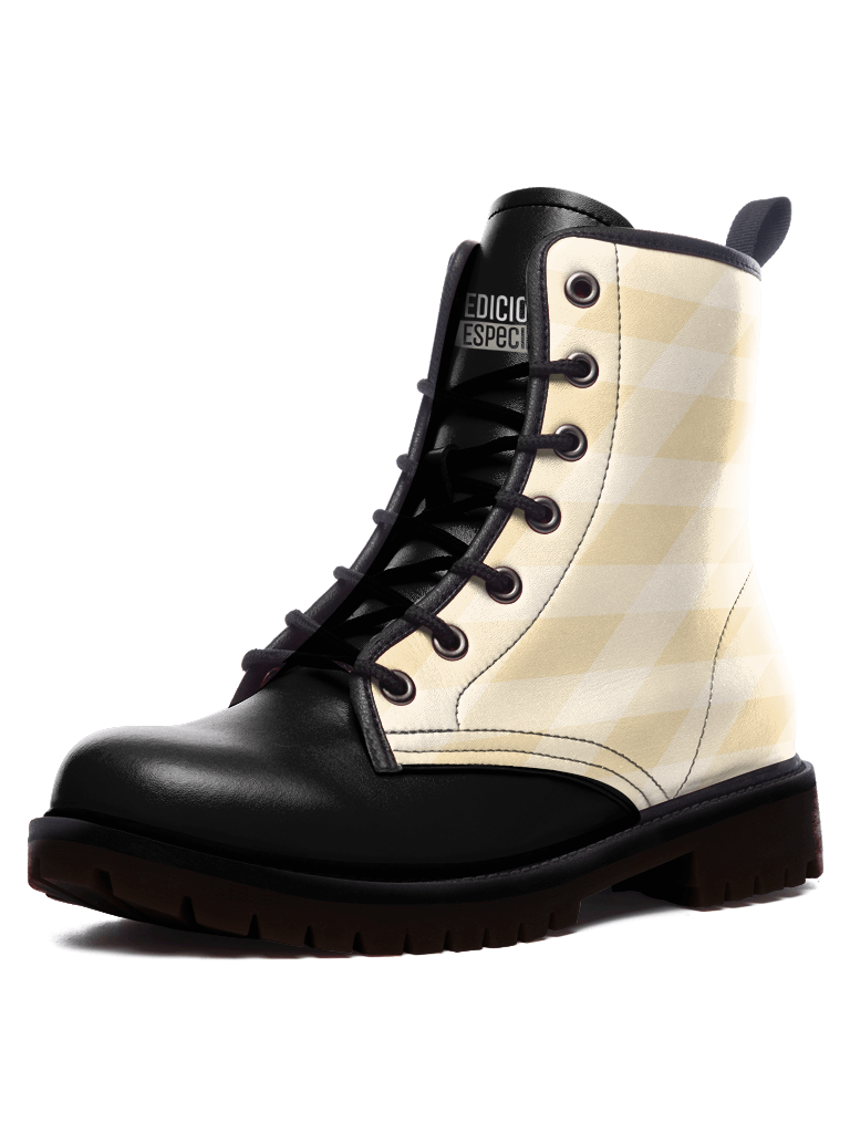 Beige Line Boots — limited edition artist-designed footwear by Edición Especial, Saint Paul MN — image 1