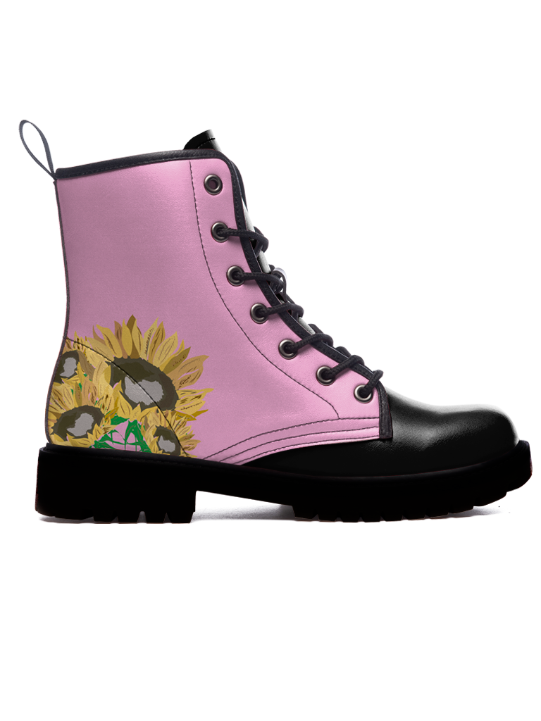 Pink Sunflower Boots — limited edition artist-designed footwear by Edición Especial, Saint Paul MN — image 2