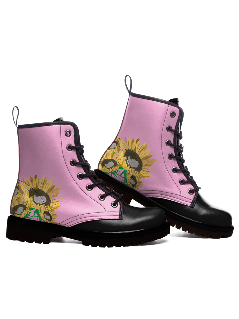 Pink Sunflower Boots — limited edition artist-designed footwear by Edición Especial, Saint Paul MN — image 3
