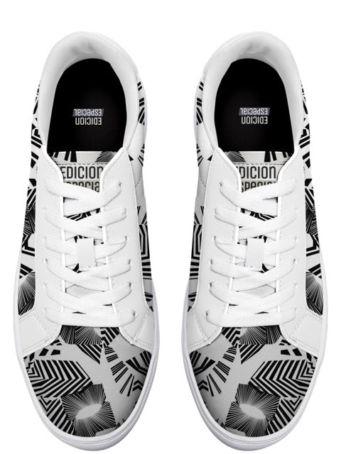 White and Black Sneakers — limited edition artist-designed footwear by Edición Especial, Saint Paul MN — image 5