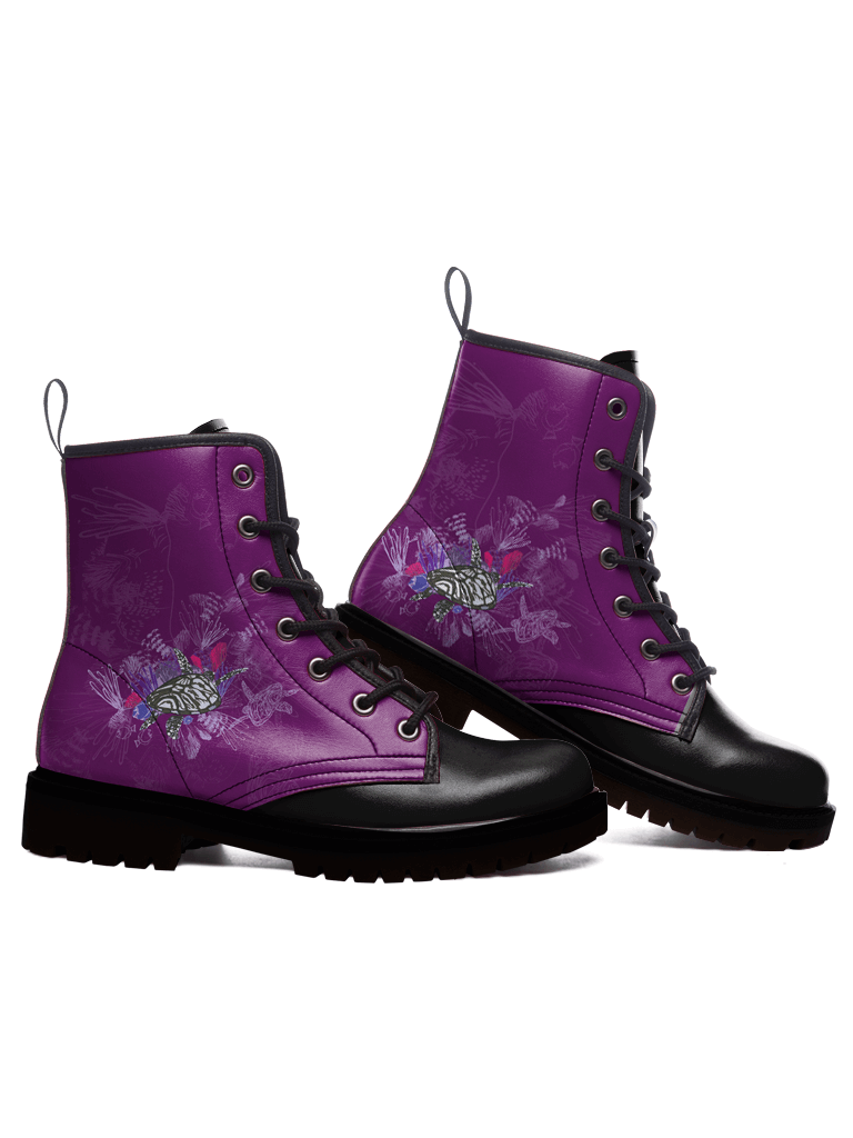 Turtle Purple Boots — limited edition artist-designed footwear by Edición Especial, Saint Paul MN — image 3
