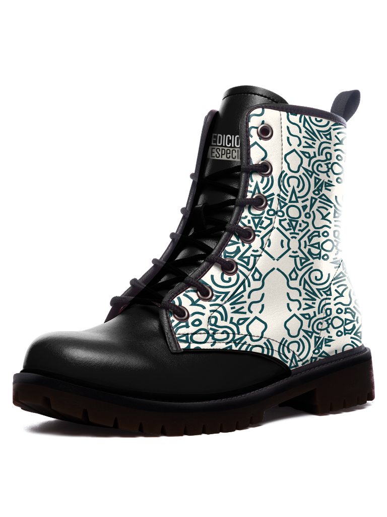 Uxmal Lines Boots — limited edition artist-designed footwear by Edición Especial, Saint Paul MN — image 1