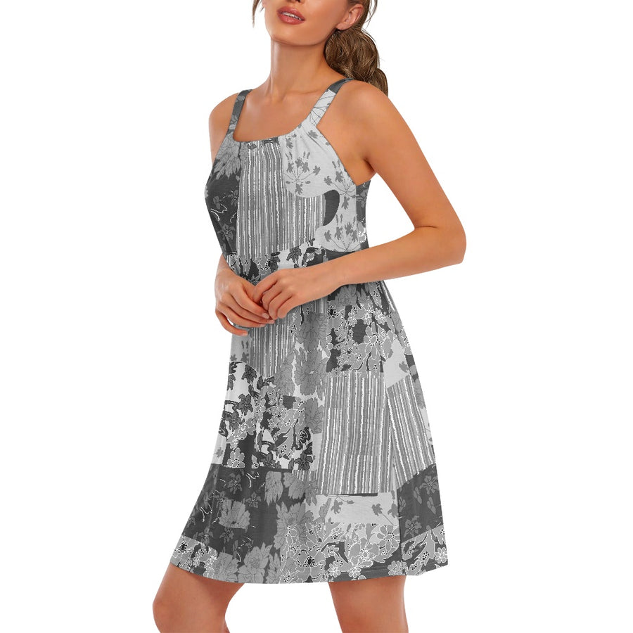 Grayscale Strappy dress — limited edition artist-designed footwear by Edición Especial, Saint Paul MN — image 3