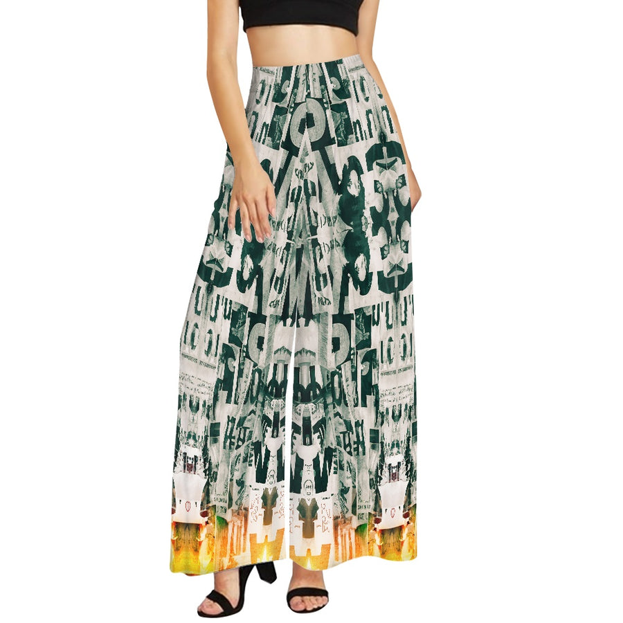 Newspaper Wide leg pants — limited edition artist-designed footwear by Edición Especial, Saint Paul MN — image 1
