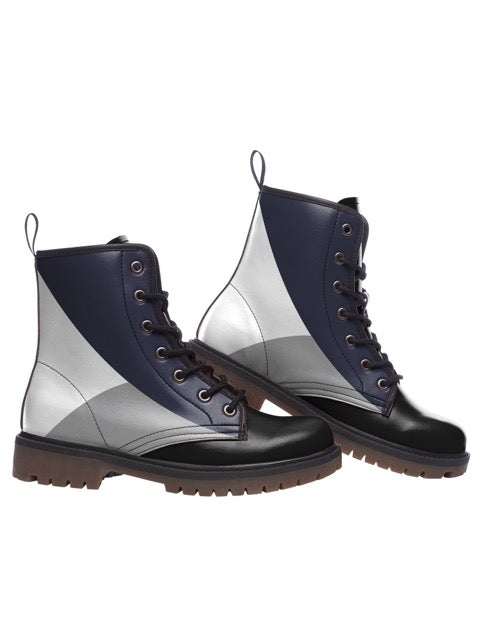White and Gray Boots — limited edition artist-designed footwear by Edición Especial, Saint Paul MN — image 1